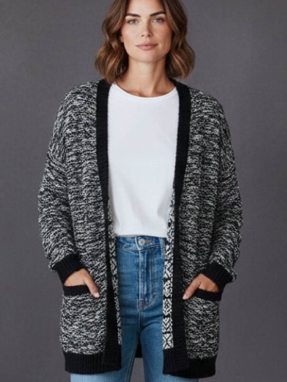 Women’s Long Sleeved Open Front Knit Cardigan